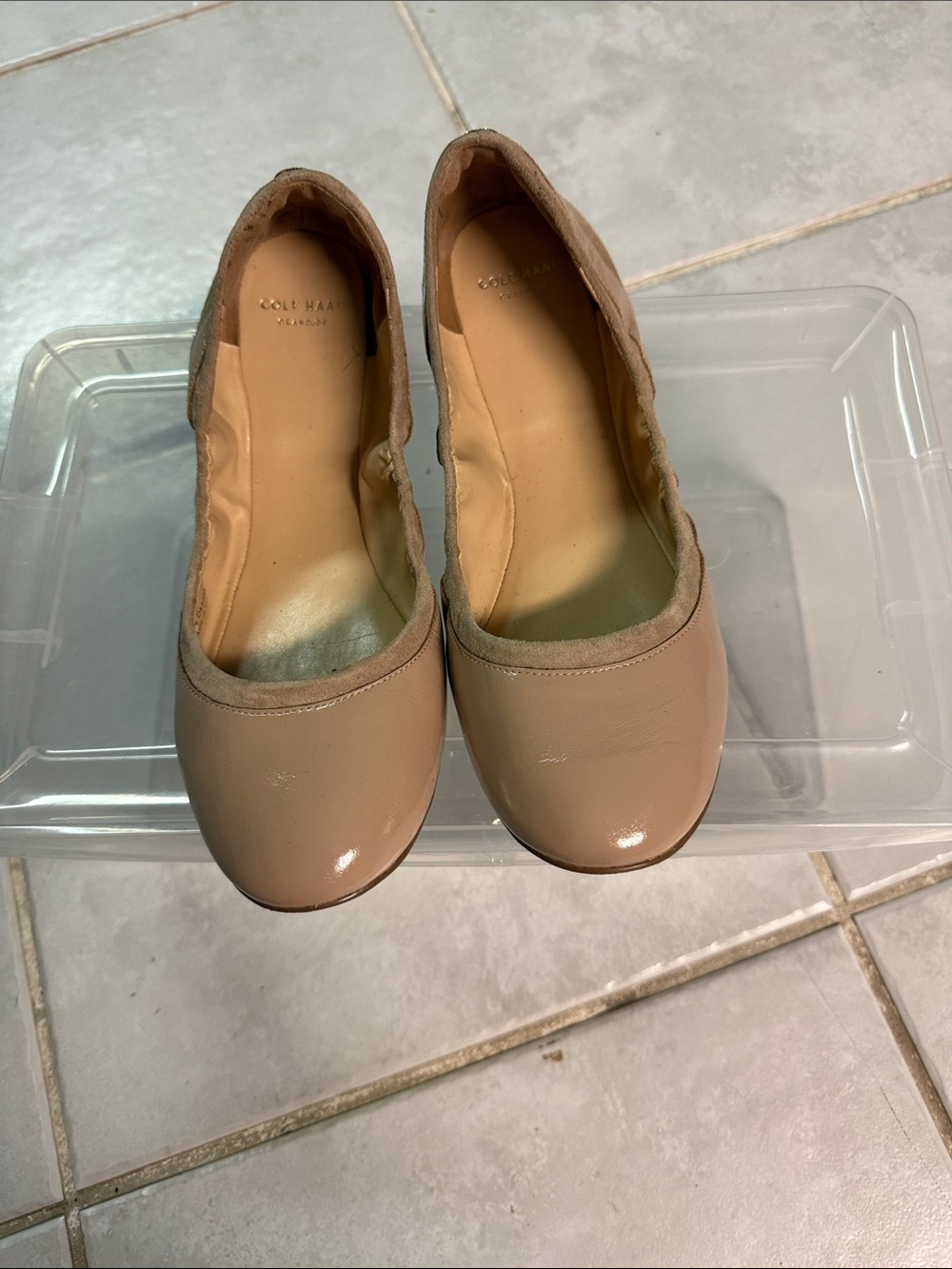 Cole Haan Nude Patent Leather Ballet Flats